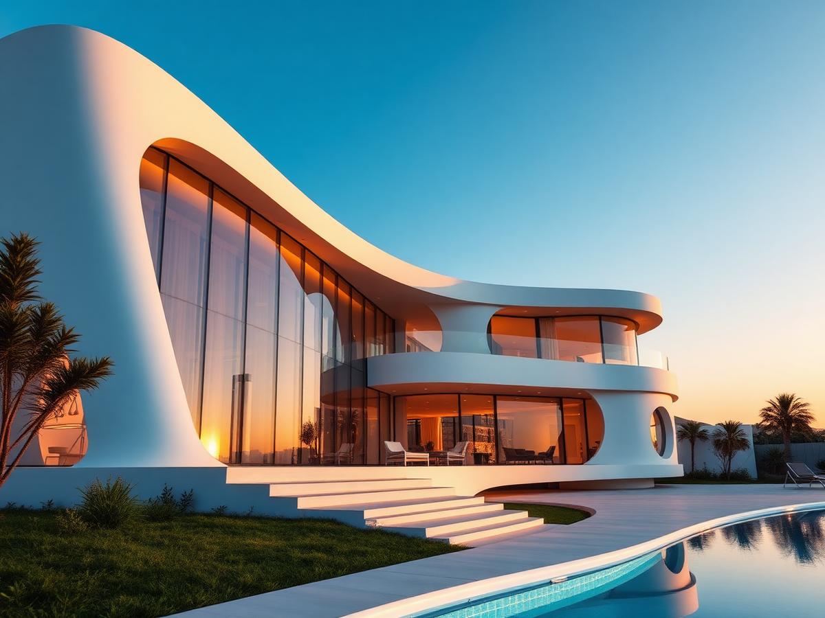 Curved modern architecture
